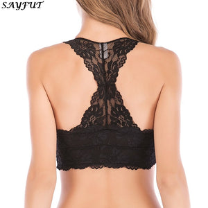 Ladies Sexy Slim V Bra Lace Embroidery Push Up