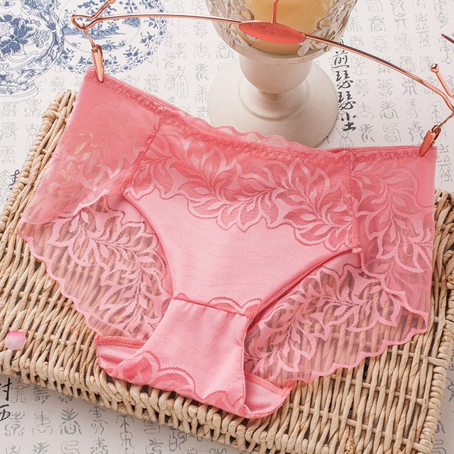 Sexy Lace Transparent Panties Low Waist Cotton