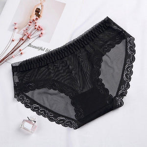 Women Sexy  Briefs  Perspective Lace Splice Briefs Panties