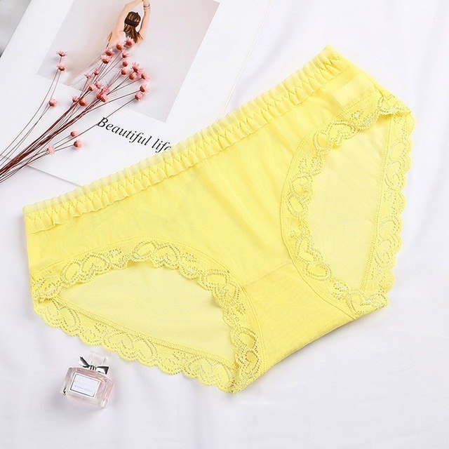 Women Sexy  Briefs  Perspective Lace Splice Briefs Panties